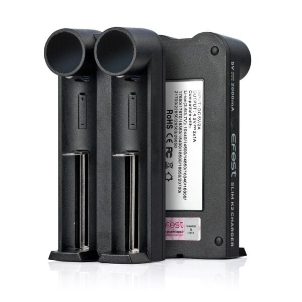 Efest Slim K2 Vape Battery Charger (2-Bay) Efest Slim K2 Vape Battery Charger (2-Bay)