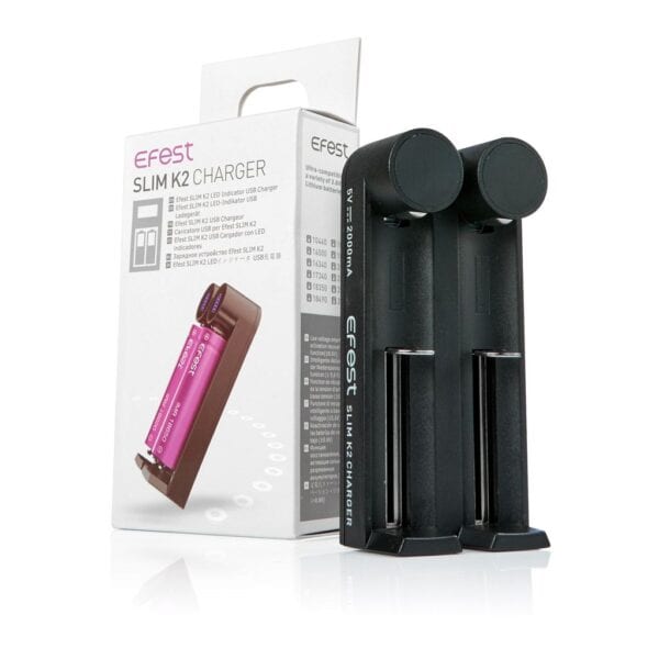 Efest Slim K2 Vape Battery Charger (2-Bay) Efest Slim K2 Vape Battery Charger (2-Bay)