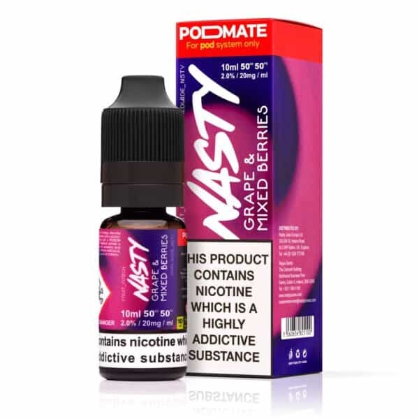 Grape & Mixed Berries Nic Salt E-Liquid by Nasty PodMate