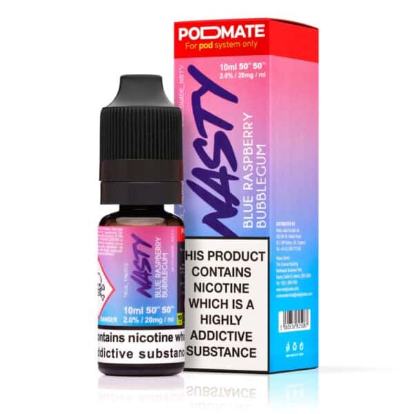 Blue Raspberry Bubblegum Nic Salt E-Liquid by Nasty PodMate