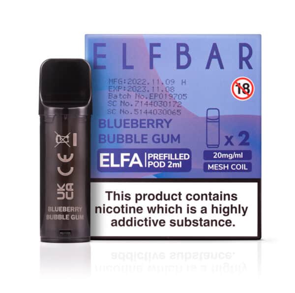 Blueberry Bubble Gum Prefilled Pods by Elf Bar Elfa