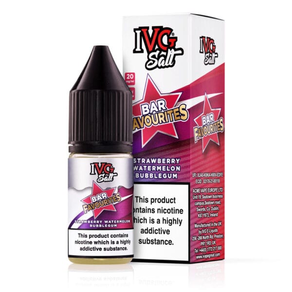 Strawberry Watermelon Bubblegum Nic Salt E-Liquid by IVG Bar Favourites