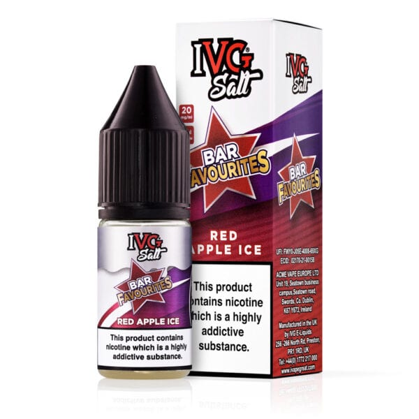 Red Apple Ice Nic Salt E-Liquid by IVG Bar Favourites