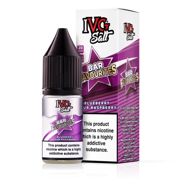 Blueberry Sour Raspberry Nic Salt E-Liquid by IVG Bar Favourites