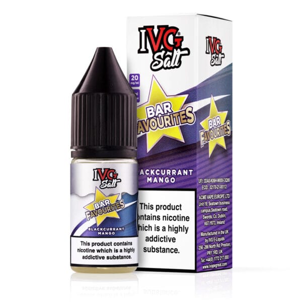Blackcurrant Mango Nic Salt E-Liquid by IVG Bar Favourites