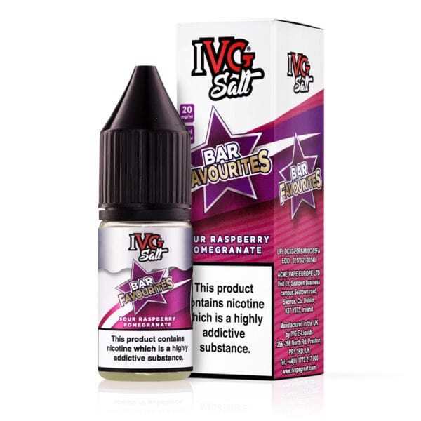 Sour Raspberry Pomegranate Nic Salt E-Liquid by IVG Bar Favourites
