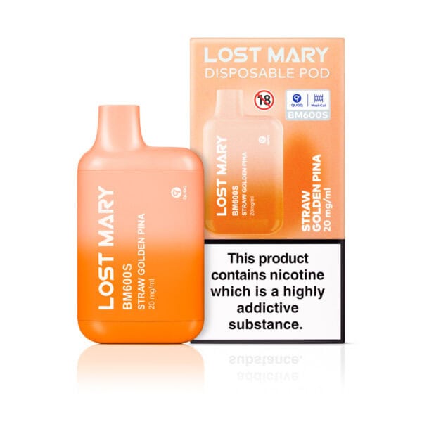 Straw Golden Pina Disposable Vape by Lost Mary BM600S