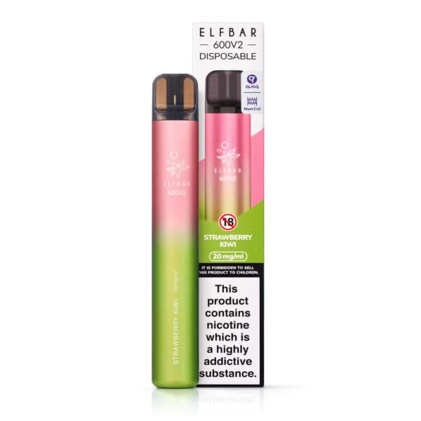 Strawberry Kiwi Disposable Vape by Elf Bar 600 V2