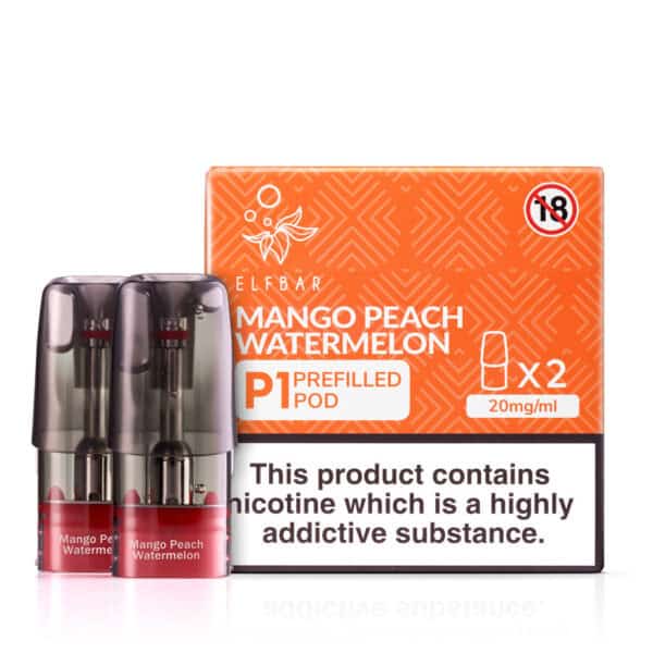 Mango Peach Watermelon Prefilled Pods by Elf Bar Mate P1