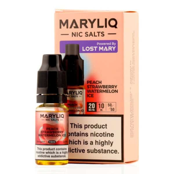 Peach Strawberry Watermelon Ice Nic Salt E-Liquid by Lost Mary Maryliq