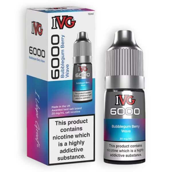 Bubblegum Berry Wave Nic Salt E-Liquid by IVG 6000