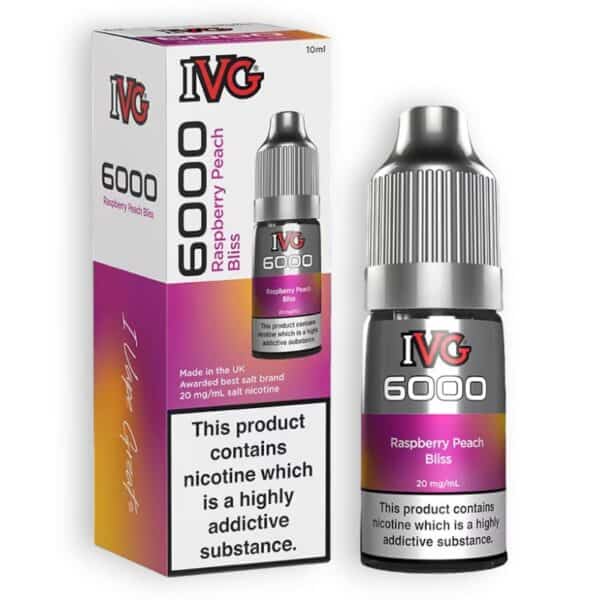 Raspberry Peach Bliss Nic Salt E-Liquid by IVG 6000