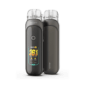 Front and rear view of the Gunmetal Aspire Pixo Pod Kit, showing the colour display and PIXO branding