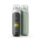 Sage Green Aspire Pixo Pod Kit shown front and back, with the clear mouthpiece and pod fitted on top