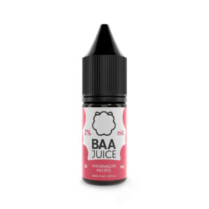 10ml bottle of Watermelon Mojito Nic Salt E-Liquid by Baa Juice with the flavour name shown on the label.