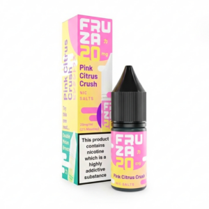10ml bottle of Pink Citrus Crush Nic Salt E-Liquid by Fruza, showing the pink grapefruit label artwork.
