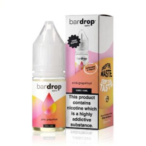 Pink Grapefruit Nic Salt E-Liquid by Bar Drop 10ml bottle shown front on with pink citrus label artwork.