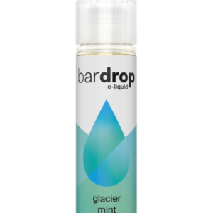 Front of the Glacier Mint Shortfill E-Liquid by Bar Drop 50ml bottle, showing the icy blue label artwork.