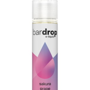 Sakura Grape Shortfill E-Liquid by Bar Drop 50ml bottle front on, purple grape and blossom label.