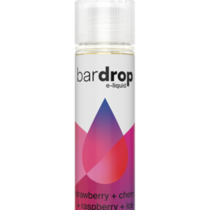Strawberry Cherry Raspberry Ice Shortfill E-Liquid by Bar Drop 50ml bottle shown front on with its label.