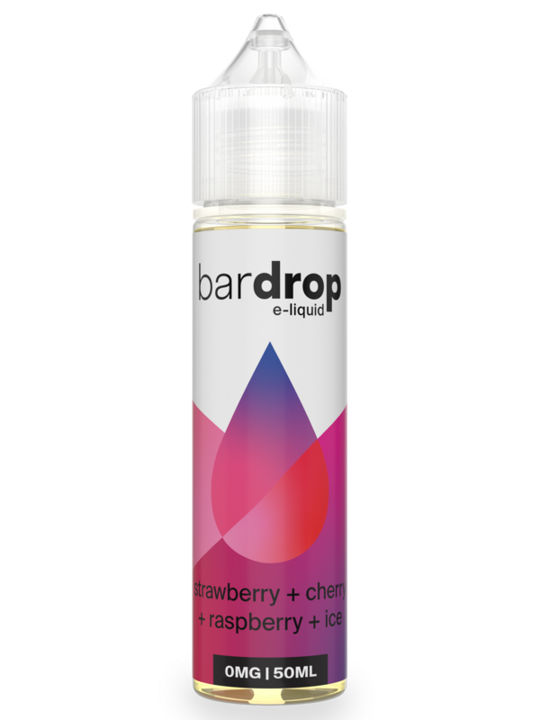 Strawberry Cherry Raspberry Ice Shortfill E-Liquid by Bar Drop 50ml Strawberry Cherry Raspberry Ice Shortfill E-Liquid by Bar Drop 50ml bottle shown front on with its label.