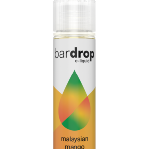 Malaysian Mango Shortfill E-Liquid by Bar Drop 50ml bottle front on with tropical label artwork.