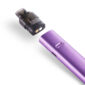 Close-up of the GeekVape Wenax K2 Pod Kit with the refillable pod lifted clear of the violet battery body.