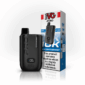 Black IVG Pro Prefilled Pod Kit carrying the Blue Sour Raspberry pod, with the IVG logo below the round screen.