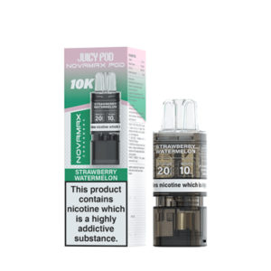 Strawberry Watermelon Prefilled Pod Refill Pack by Juicy Pod Novamax 10K, a sealed pack of replacement pods