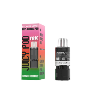 Summer Romance Prefilled Pod Refill Pack by Juicy Pod Novamax 10K, sealed ready-filled pods in retail packaging