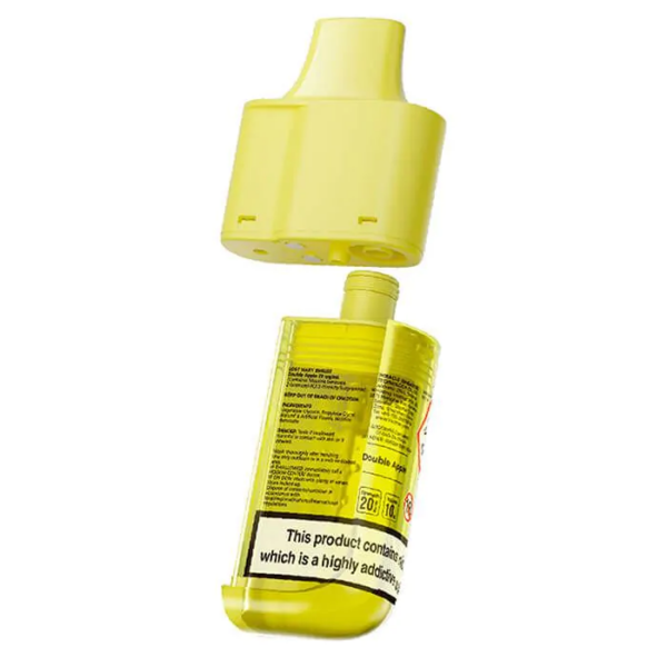 Double Apple Prefilled Pod Refill Pack by Lost Mary BM6000 Double Apple Prefilled Pod Refill Pack by Lost Mary BM6000 in green packaging next to the pod and refill bottle.