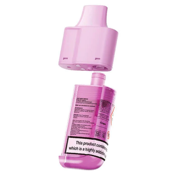 Grape Prefilled Pod Refill Pack by Lost Mary BM6000 Grape Prefilled Pod Refill Pack by Lost Mary BM6000 in purple packaging displayed with the sealed pod and refill.