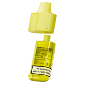 Triple Melon Prefilled Pod Refill Pack by Lost Mary BM6000 with the yellow pod above its matching refill bottle
