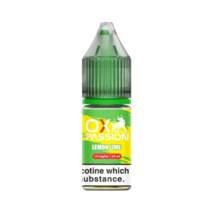 10ml bottle of Lemon Lime Nic Salt E-liquid by OXVA OX Passion showing the citrus label artwork and 10mg marking.