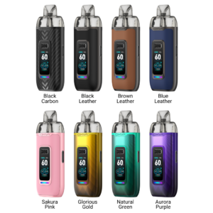 Side profile of the OXVA VPrime Pod Kit showing the leather-effect panel and the rounded body shape.