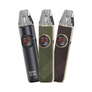 Angled view of the OXVA NeXlim 2 Pod Kit showing the textured side panel and the rounded mouthpiece.