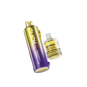 Pineapple Passion Lime Prefilled Pod Refill Pack by Pyne Pod Click, yellow-to-purple pod with its 10ml refill