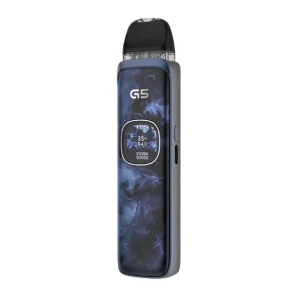 Uwell Caliburn G5 Pod Kit Navy Ripples Uwell Caliburn G5 Pod Kit, deep blue rippled artwork with the side control button visible.