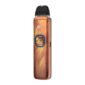 Uwell Caliburn G5 Pod Kit in Orange Feathers, a warm feather pattern under a gloss finish, front view.