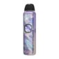 Aurora Feathers Uwell Caliburn G5 Pod Kit, iridescent pale artwork with the round display centred on it.