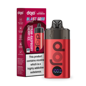 Vaporesso Dojo Blast 6000 Pod Kit shown upright, a colour-coded pre-filled pod vape with Dojo branding.