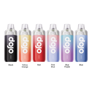Angled view of the Vaporesso Dojo Blast 10K Pod Kit showing the mouthpiece and the pre-filled pod in place.