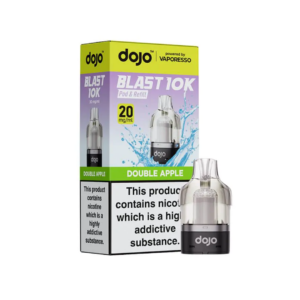Double Apple Prefilled Pod by Vaporesso Dojo Blast 10K, a sealed 10ml pod showing the flavour name and strength.
