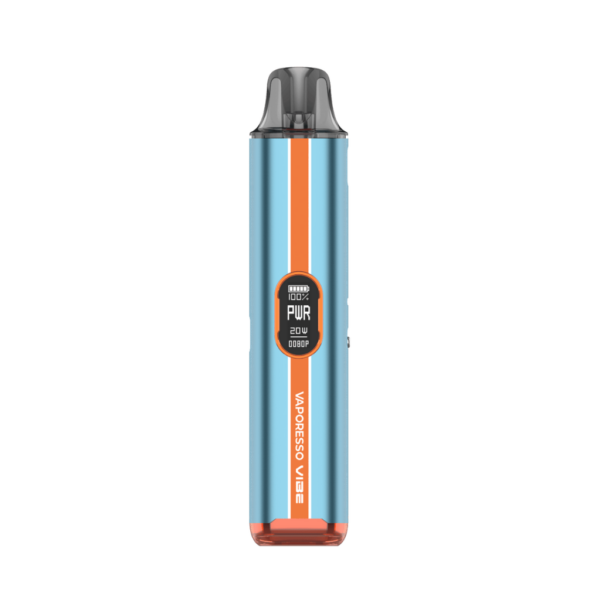 Vaporesso Vibe Pod Kit Vaporesso Vibe Pod Kit standing upright, showing the slim body, mouthpiece and refillable dual mesh pod.
