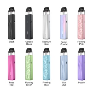 All ten colourways of the Vaporesso XROS 5 Mini Pod Kit, from Black and Titanium Silver to Flowing Pink.